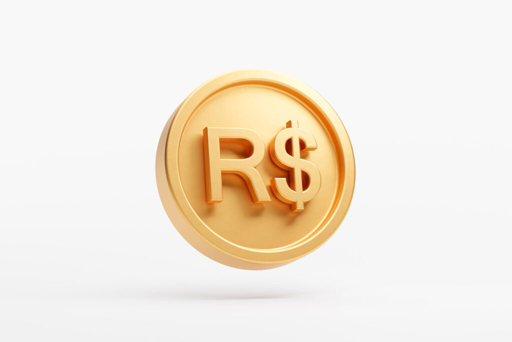 verbas comerciais - Uma moeda grande com "R$" dentro
